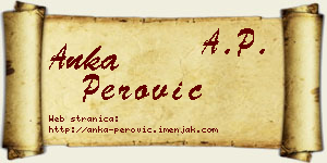 Anka Perović vizit kartica